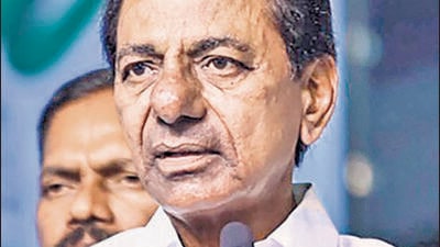 Hyderabad: Telangana Chief Minister K. Chandrashekar Rao speaks during the closing ceremony of 'Swatantra Bharata Vajrotsavalu', in Hyderabad, Monday, Aug. 22, 2022. (PTI Photo)(PTI08_22_2022_000273A) (PTI) Hyderabad: Telangana Chief Minister K. Chandrashekar Rao speaks during the closing ceremony of 'Swatantra Bharata Vajrotsavalu', in Hyderabad, Monday, Aug. 22, 2022. (PTI Photo)(PTI08_22_2022_000273A) (PTI)