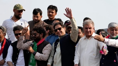 Imran Khan: Pakistan's former Prime Minister Imran Khan waves to his supporters at a rally. (AP) Imran Khan: Pakistan's former Prime Minister Imran Khan waves to his supporters at a rally. (AP)