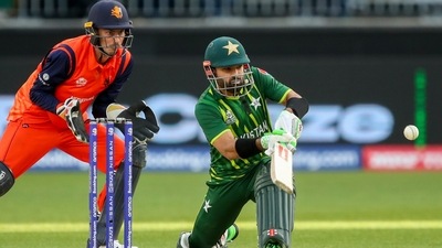 Mohammad Rizwan bats during the T20 World Cup match between the Netherlands and Pakistani in Perth (AP) Mohammad Rizwan bats during the T20 World Cup match between the Netherlands and Pakistani in Perth (AP)