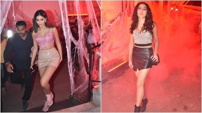 Sara Ali Khan to Ananya Panday to Aryan Khan: Who wore what at Halloween bash? (HT Photos/Varinder Chawla) Sara Ali Khan to Ananya Panday to Aryan Khan: Who wore what at Halloween bash? (HT Photos/Varinder Chawla)