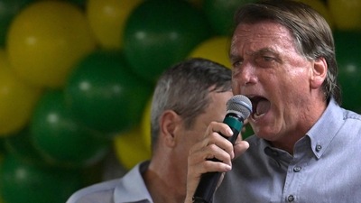 Jair Bolsonaro: Brazilian President and re-election candidate Jair Bolsonaro speaks. (AFP)
