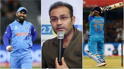 Dinesh Karthik; Virender Sehwag; Rishabh Pant (AP/File) Dinesh Karthik; Virender Sehwag; Rishabh Pant (AP/File)