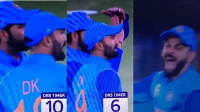 Rohit Sharma with Dinesh Karthik; Virat Kohli Rohit Sharma with Dinesh Karthik; Virat Kohli