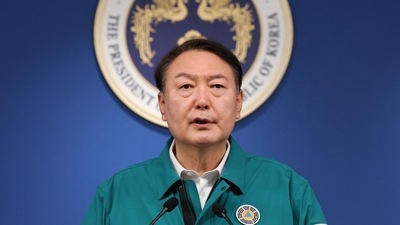 South Korean president Yoon Suk-yeol speaks. (AFP) South Korean president Yoon Suk-yeol speaks. (AFP)