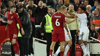 Liverpool suffered a surprise 2-1 loss to Leeds United (REUTERS)