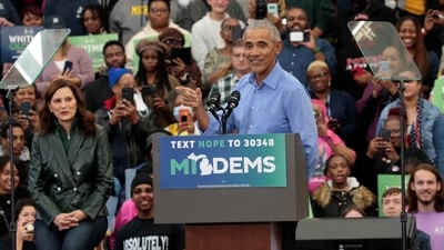 Barack Obama: Former US President Barack Obama attends a rally. (Reuters)