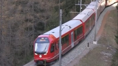On Saturday, as the train travelled through the winding Albula/Bernina route, a UNESCO World Heritage site, nearly 3,000 people purchased coveted tickets to watch the journey on a giant screen set up near Bergun. (AFP)