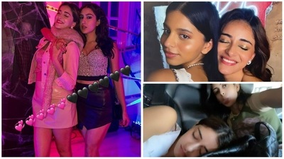 Sara Ali Khan, Suhana Khan and Navya Nanda have shared candid pictures with Ananya Panday to wish her on her birthday. Sara Ali Khan, Suhana Khan and Navya Nanda have shared candid pictures with Ananya Panday to wish her on her birthday.