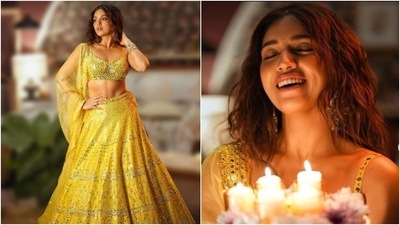 Bhumi Pednekar celebrated Diwali in style, and she is still in the mood for the festival of lights. Diwali, one of the largest Hindu festivals celebrated all over the country was observed on October 24 this year. Bhumi’s Instagram, since then, has been replete with festive fashion inspos. Be it showing us how to deck up in a lehenga for the festival or giving a twist to regular six yards of grace, Bhumi’s Diwali fashion diaries were as stunning as ever. On Sunday, Bhumi made our weekend better with a set of pictures of herself looking pretty in a bright yellow lehenga. (Instagram/@bhumipednekar) Bhumi Pednekar celebrated Diwali in style, and she is still in the mood for the festival of lights. Diwali, one of the largest Hindu festivals celebrated all over the country was observed on October 24 this year. Bhumi’s Instagram, since then, has been replete with festive fashion inspos. Be it showing us how to deck up in a lehenga for the festival or giving a twist to regular six yards of grace, Bhumi’s Diwali fashion diaries were as stunning as ever. On Sunday, Bhumi made our weekend better with a set of pictures of herself looking pretty in a bright yellow lehenga. (Instagram/@bhumipednekar)