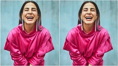 Assisted by makeup artist Shweta Melwani, Kirti decked up in nude eyeshadow, mascara-laden eyelashes, drawn eyebrows, contoured cheeks and a shade of nude lipstick. (Instagram/@iamkirtikulhari) Assisted by makeup artist Shweta Melwani, Kirti decked up in nude eyeshadow, mascara-laden eyelashes, drawn eyebrows, contoured cheeks and a shade of nude lipstick. (Instagram/@iamkirtikulhari)