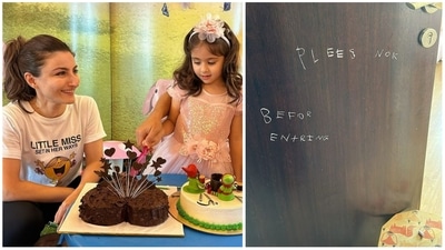 Soha Ali Khan was amused to see a warning on Inaaya's door.