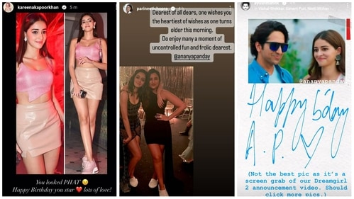 Kareena Kapoor, Parineeti Chopra and Ayushmann Khurrana also wished Ananya Panday on her birthday. Kareena Kapoor, Parineeti Chopra and Ayushmann Khurrana also wished Ananya Panday on her birthday.