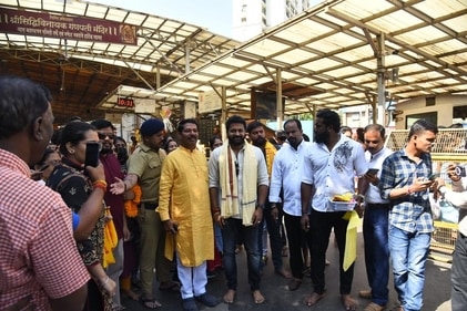 Rishab Shetty at Siddhivinayak temple, Mumbai. Rishab Shetty at Siddhivinayak temple, Mumbai.