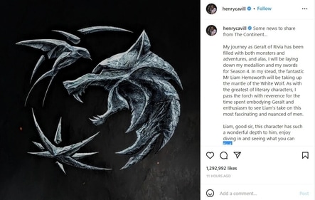 Henry Cavill has shared an update about The Witcher. Henry Cavill has shared an update about The Witcher.