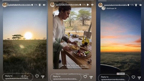 Upasana posted several clips and pictures from their holiday. Upasana posted several clips and pictures from their holiday.