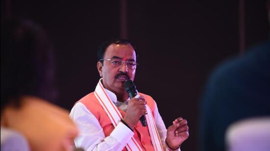 Uttar Pradesh deputy chief minister Keshav Prasad Maurya speaking at “Road to 2024-In Conversation with Hindustan Times” in Lucknow. (Deepak Gupta/HT Photo) Uttar Pradesh deputy chief minister Keshav Prasad Maurya speaking at “Road to 2024-In Conversation with Hindustan Times” in Lucknow. (Deepak Gupta/HT Photo)