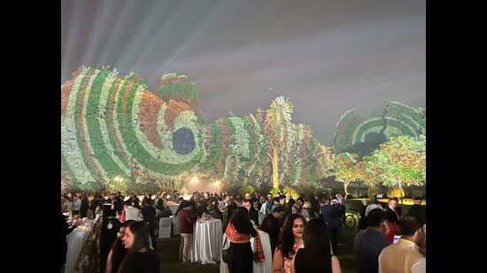 Patterns from temples and henna (mehendi) designs were some of the projections showcased at this performance.