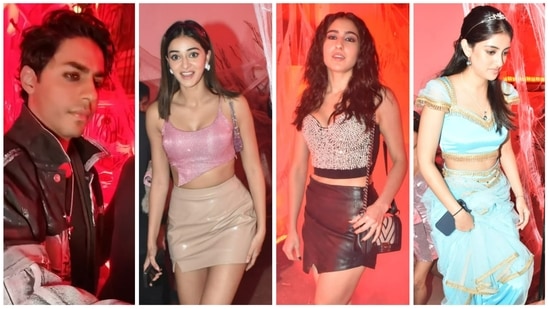 Aryan Khan, Ananya Panday, Sara Ali Khan and Navya Naveli Nanda at Halloween bash. (Varinder Chawla)