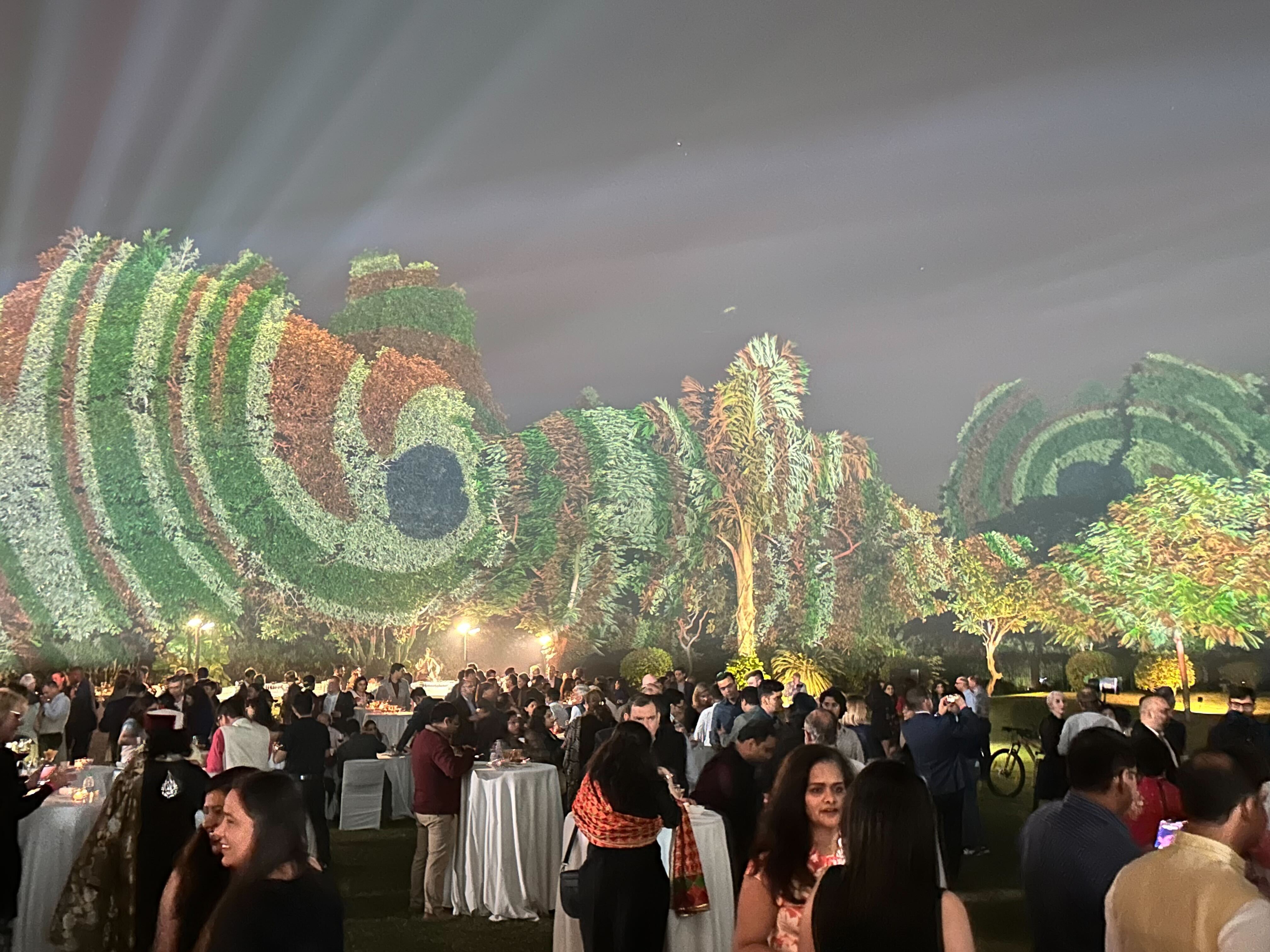 Patterns from temples and henna (mehendi) designs were some of the projections showcased at this performance.