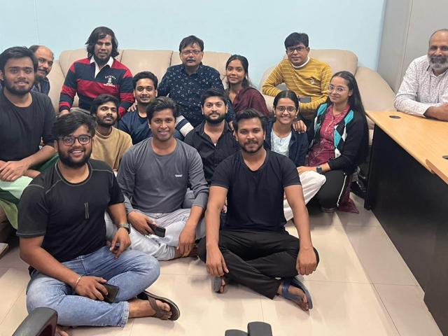 Atul Srivastava with BNA students and budding actors. Atul Srivastava with BNA students and budding actors.