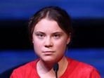 Swedish climate activist Greta Thunberg speaks with journalists.(REUTERS file)