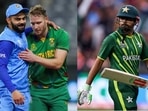 Virat Kohli with David Miller after India vs South Africa T20 World Cup match; Pakistan captain Babar Azam Virat Kohli with David Miller after India vs South Africa T20 World Cup match; Pakistan captain Babar Azam