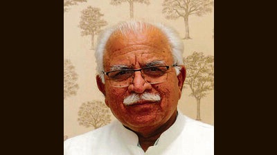 Haryana chief minister Manohar Lal Khattar greets people on eve of Haryana Day