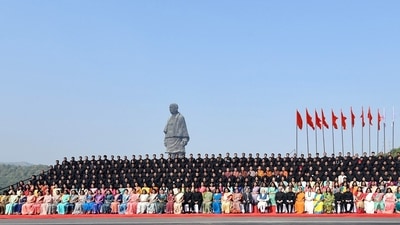 Later in the day, PM Modi visited the town of Tharad in Banaskantha district to inaugurate or perform ground-breaking for various projects in the parched region, mostly related to water supply, worth <span class='webrupee'>₹</span>8,000 crore, according to government officials. (ANI/ PIB) Later in the day, PM Modi visited the town of Tharad in Banaskantha district to inaugurate or perform ground-breaking for various projects in the parched region, mostly related to water supply, worth <span class='webrupee'>₹</span>8,000 crore, according to government officials. (ANI/ PIB)