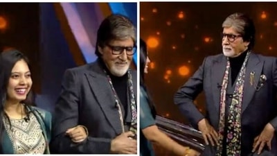 A contestant asks Amitabh Bachchan for a lion walk on Kaun Banega Crorepati 14. A contestant asks Amitabh Bachchan for a lion walk on Kaun Banega Crorepati 14.