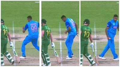 Ashwin cautions Miller at non-striker's end during (Instagram @ICC) Ashwin cautions Miller at non-striker's end during (Instagram @ICC)