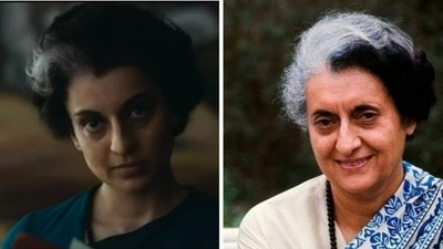 Kangana Ranaut pays tribute to late Prime Minister Indira Gandhi on 38th death anniversary. Kangana Ranaut pays tribute to late Prime Minister Indira Gandhi on 38th death anniversary.