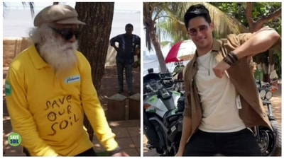 Sidharth Malhotra and Sadhguru dancing to Kaala Chashma. Sidharth Malhotra and Sadhguru dancing to Kaala Chashma.