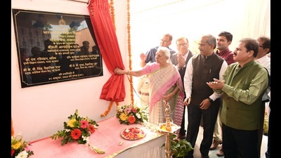 Governor Anandiben Patel inaugurates newly constructed building of IMD in Lucknow (ht) Governor Anandiben Patel inaugurates newly constructed building of IMD in Lucknow (ht)