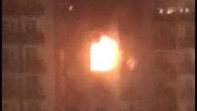 Four held for fire at G Noida high-rise on Diwali night Four held for fire at G Noida high-rise on Diwali night