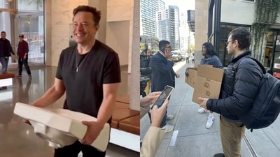 Elon Musk hailed pranksters who posed as laid-off Twitter employees on his first day as the company's chief. (Twitter/@elonmusk and @dee_bosa) Elon Musk hailed pranksters who posed as laid-off Twitter employees on his first day as the company's chief. (Twitter/@elonmusk and @dee_bosa)