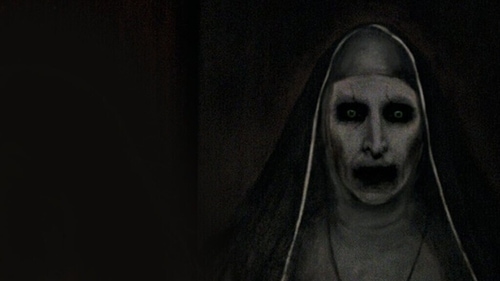Bonnie Aarons as the demon nun Valak from The Conjuring 2. Bonnie Aarons as the demon nun Valak from The Conjuring 2.