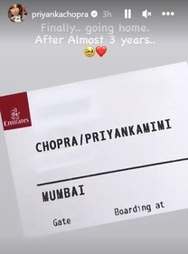 Priyanka Chopra shared a glimpse of her travel plans. Priyanka Chopra shared a glimpse of her travel plans.