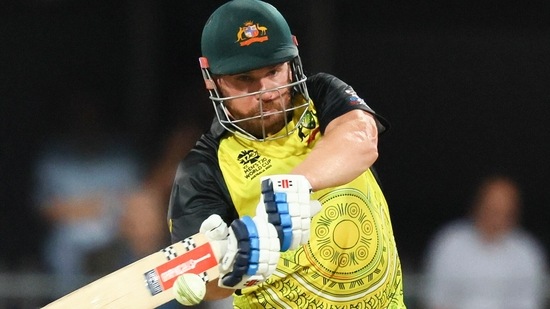 Australia's Aaron Finch bats during the T20 World Cup cricket match between Australia and Ireland,(AP)