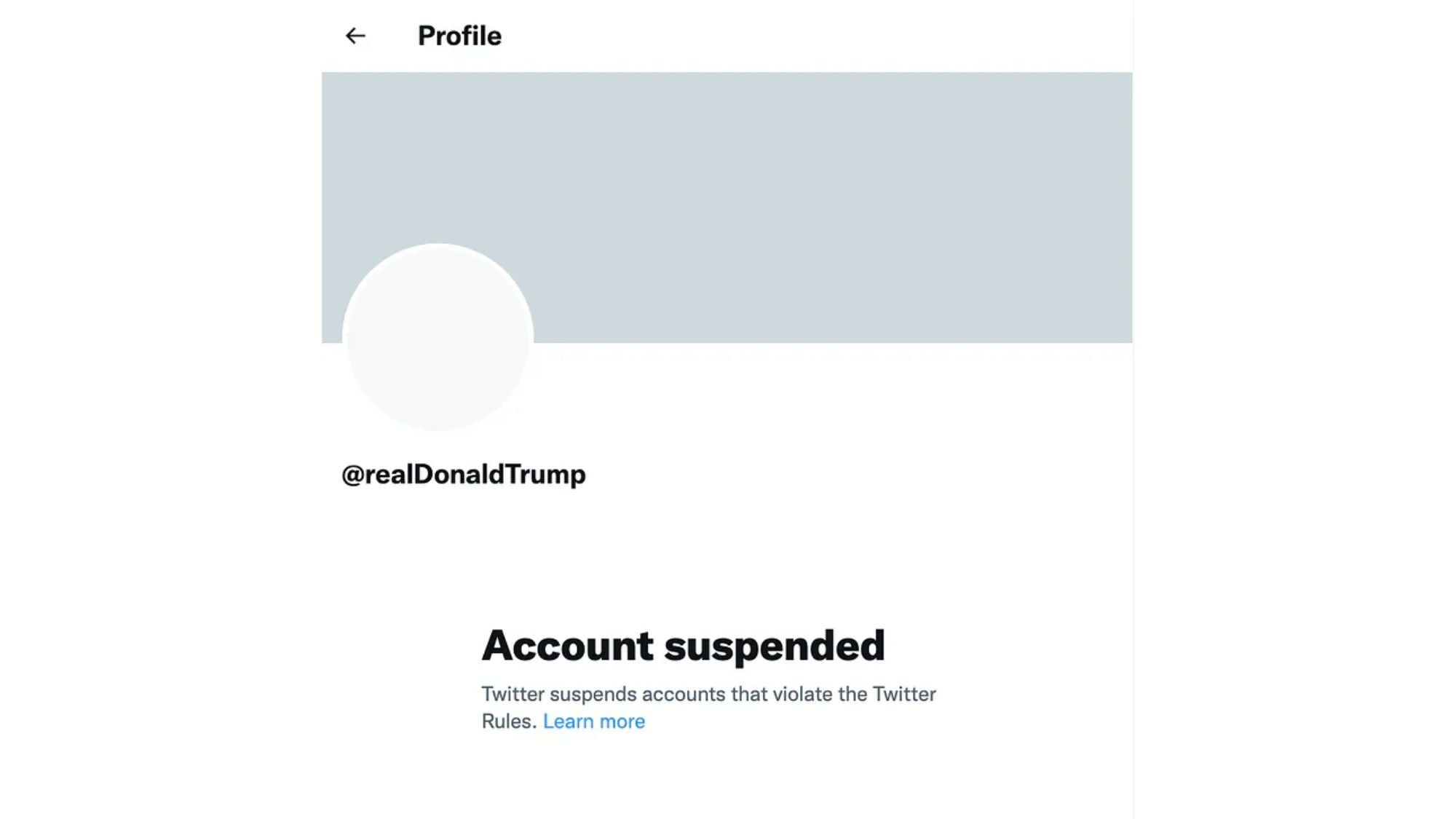 The screenshot of Donald Trump's Twitter account. (Twitter) The screenshot of Donald Trump's Twitter account. (Twitter)