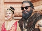 Aishwarya Rai with Sarath Kumar on the set of Mani Ratnam's PS1. Aishwarya Rai with Sarath Kumar on the set of Mani Ratnam's PS1.