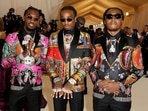 (L-R) Offset, Quavo and Takeoff of Migos at the Met Gala. 