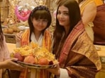 Aishwarya Rai and Aaradhya at Siddhivinayak temple.