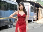 Nora Fatehi lits up Jhalak Dikhhla Jaa set in a red sequined gown(HT Photos/Varinder Chawla) Nora Fatehi lits up Jhalak Dikhhla Jaa set in a red sequined gown(HT Photos/Varinder Chawla)