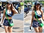 Malaika Arora slays the gym look in a printed sports bra and shorts. (HT Photo/Varinder Chawla) Malaika Arora slays the gym look in a printed sports bra and shorts. (HT Photo/Varinder Chawla)