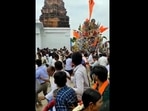 A temple chariot fell on a huge crowd during a temple festival at the Veerabhadreshwara Temple at Channappanapura village in Chamarajanagar district of Karnataka. 