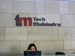 An employee sits at the front desk inside Tech Mahindra’s office in Noida in this file photo.(Reuters Photo) An employee sits at the front desk inside Tech Mahindra’s office in Noida in this file photo.(Reuters Photo)