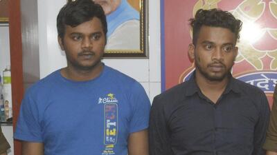 The brothers in the custody of Sahibabad police in Ghaziabad on Tuesday. (Sakib Ali/HT Photo) The brothers in the custody of Sahibabad police in Ghaziabad on Tuesday. (Sakib Ali/HT Photo)