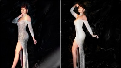 Nora Fatehi lets her outfit do all the talking as she strikes some classic posed in her sequined silver gown. (Instagram/@norafatehi) Nora Fatehi lets her outfit do all the talking as she strikes some classic posed in her sequined silver gown. (Instagram/@norafatehi)