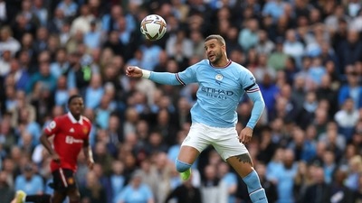 Manchester City's Kyle Walker in action (REUTERS)