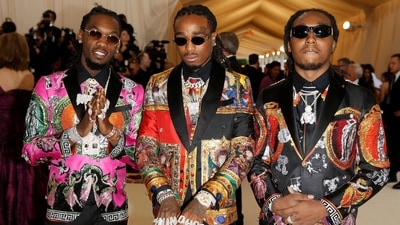 (L-R) Offset, Quavo and Takeoff of Migos at the Met Gala. (REUTERS)